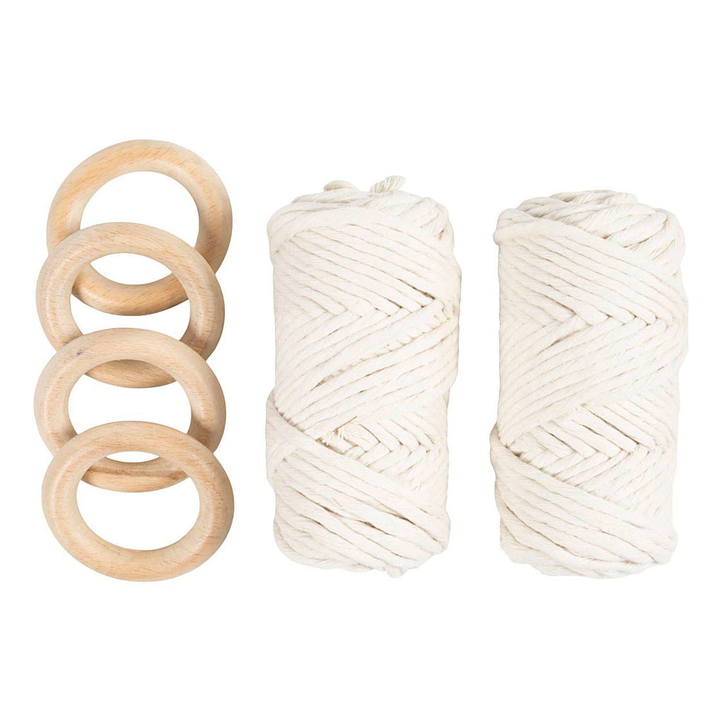 Creativ Company Hobbyset Makrametafelle Dekoration Off-White