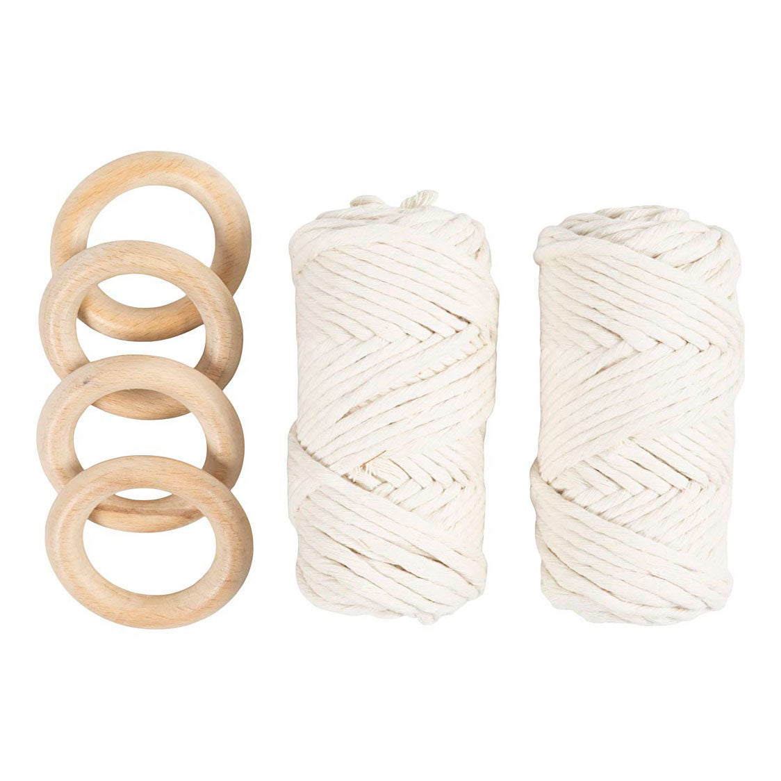Creativ Company Hobbyset Makrametafelle Dekoration Off-White