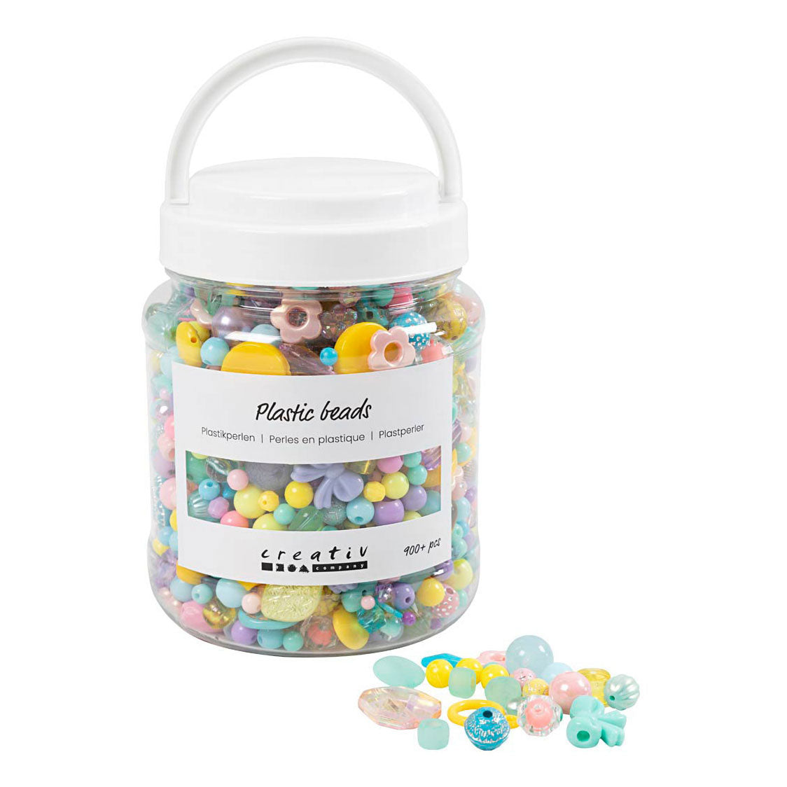 Creativ Company Kunststoffperlen in verschiedenen Farben, 700 ml