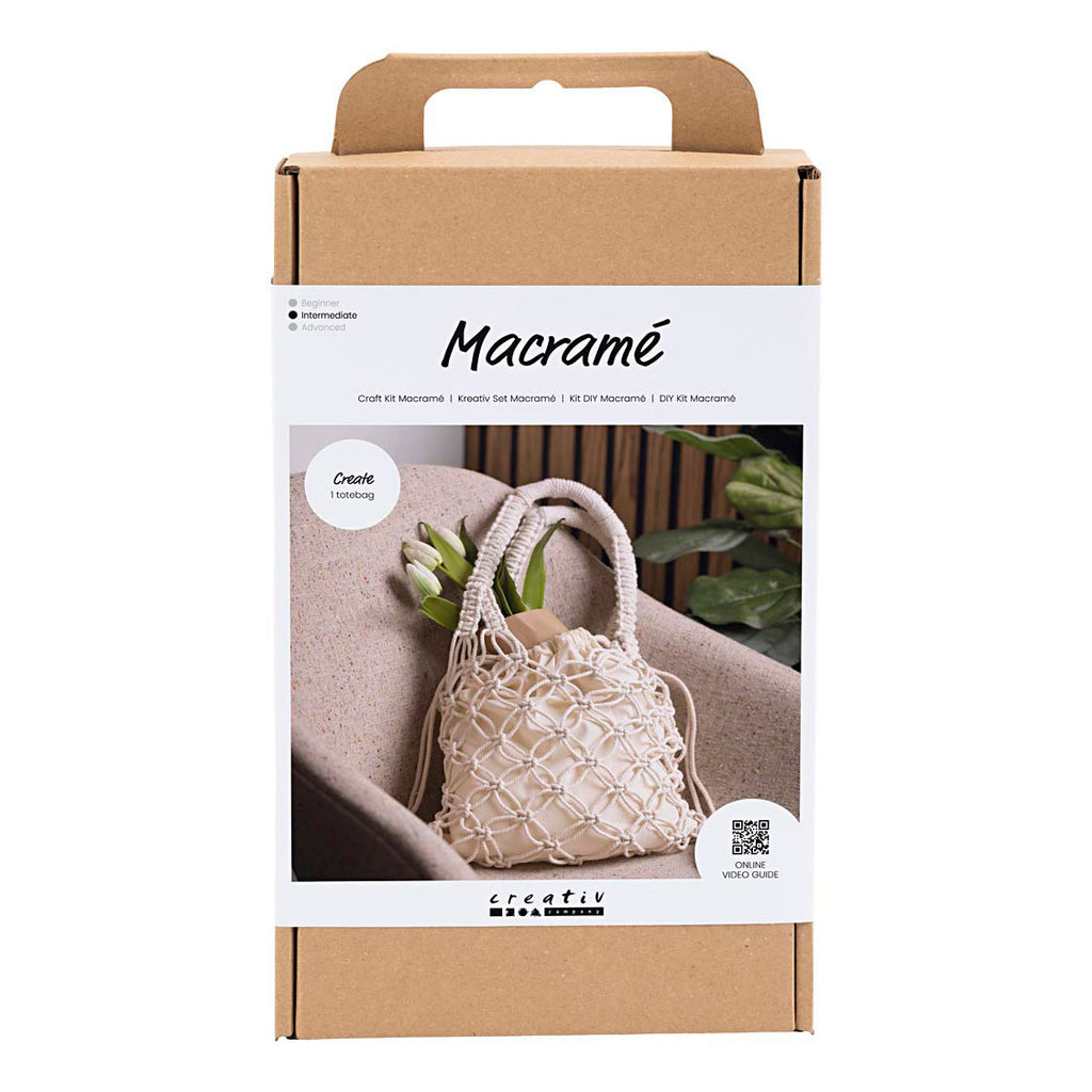 Kreativfirma Hobbyset Makramee Tasche Weiß