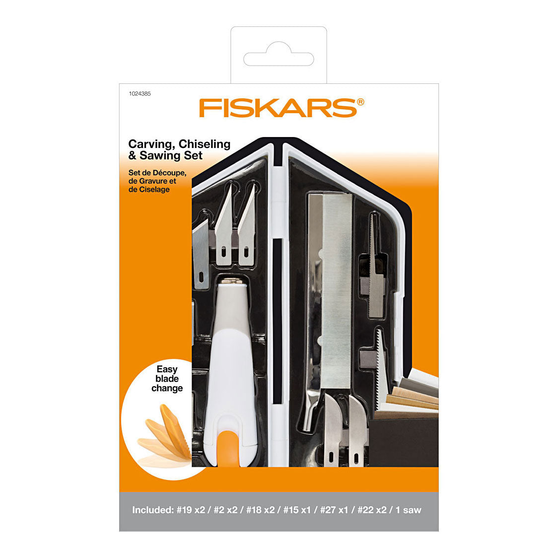 Fiskars mes beitel en zaagset