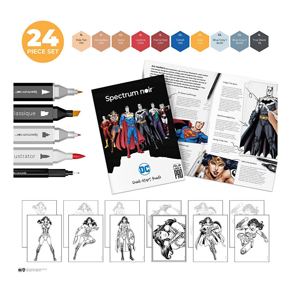 Creativ Company Hobbyset Illustration Comic-Helden Wonder Woman Malset