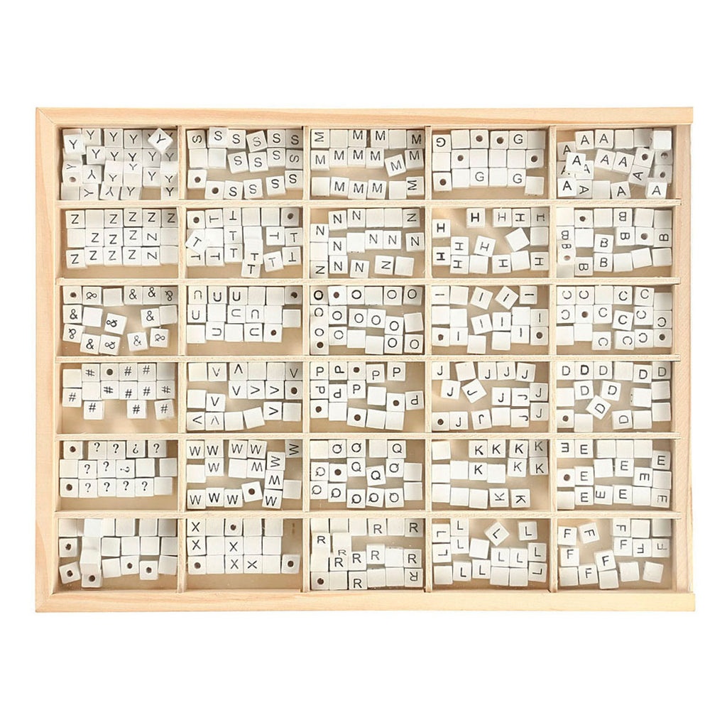 Creativ company https: www.cchobby.nl letterkralen-a-z-en-blanco-afm-8x8-mm-gatgrootte-3-mm-wit-750-div-1-doos