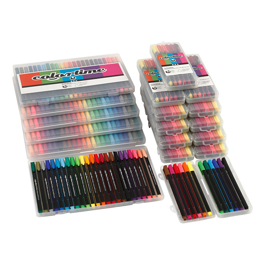 Creativ Company Colortime Fineliner, verschiedene Farben, 18er-Packung