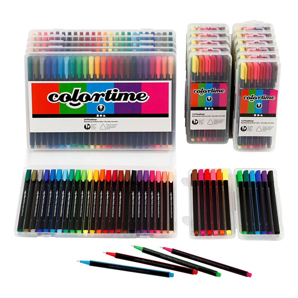 Creativ Company Colortime Fineliner, verschiedene Farben, 18er-Packung