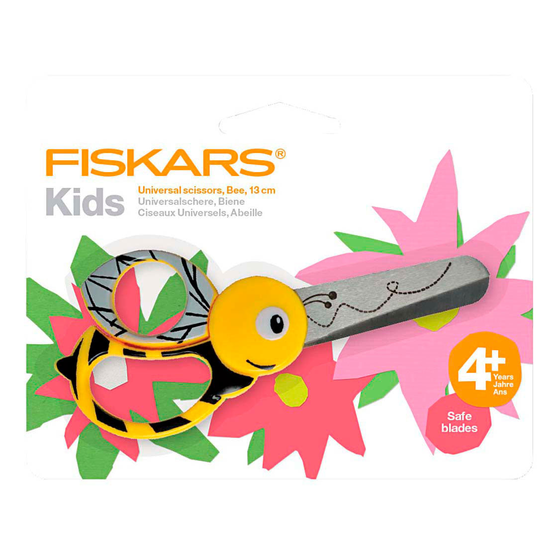 Fiskars Kinderschere der Firma Creativ Company mit Tiermotiv, Biene, Länge: 13 cm, 1 Stück
