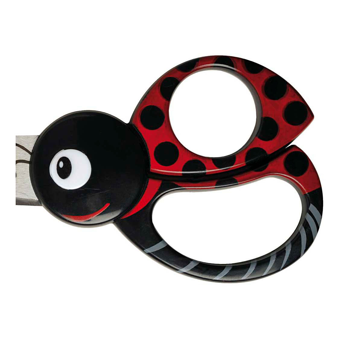 Creativ Company Fiskars Kinderschere mit Tiermotiv, Marienkäfer, Länge: 13 cm, 1 Stück