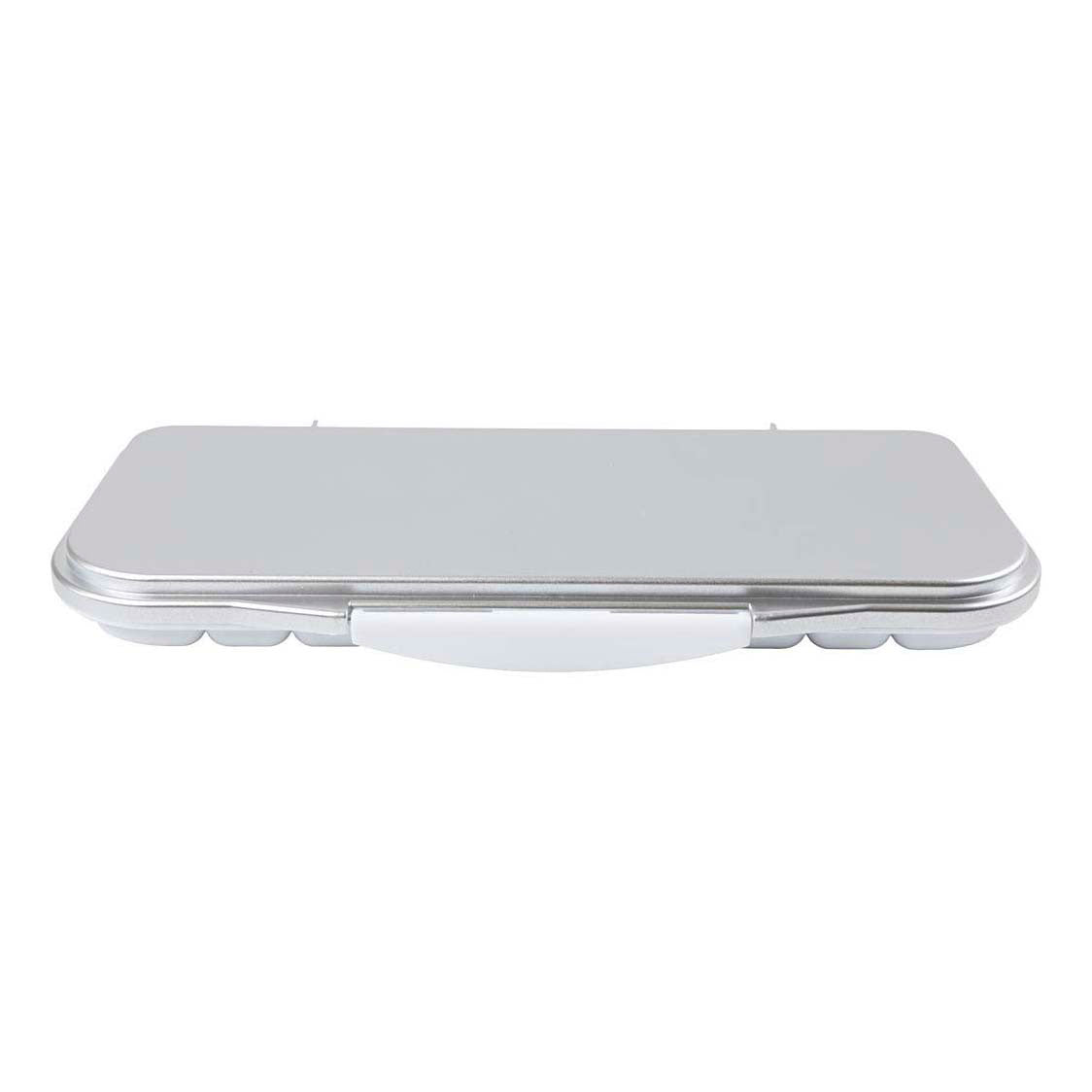 Malerpalette der Firma Creativ mit Deckel, Maße 27 x 12,7 x 2,3 cm, silber, weiß, 1 Stück