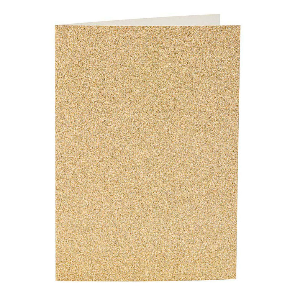 Creativ company kaarten en enveloppen 10,5x15cm glitter goud - 4st.