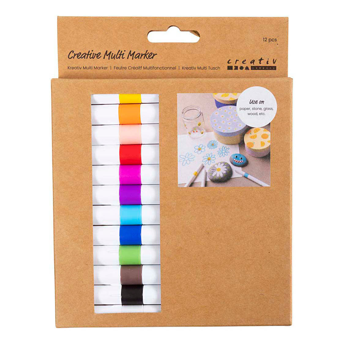 Creativ Company Kreativ-Mehrfarbstifte 4 mm verschiedene Farben - 12 Stück.