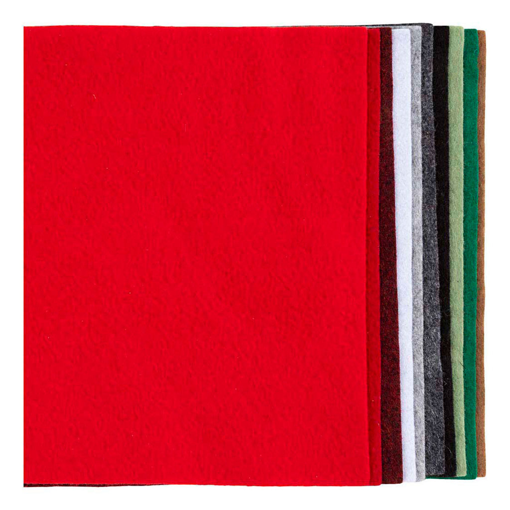 Creativ company hobbyvilt a4 dikte 2mm kerst kleuren - 10st.