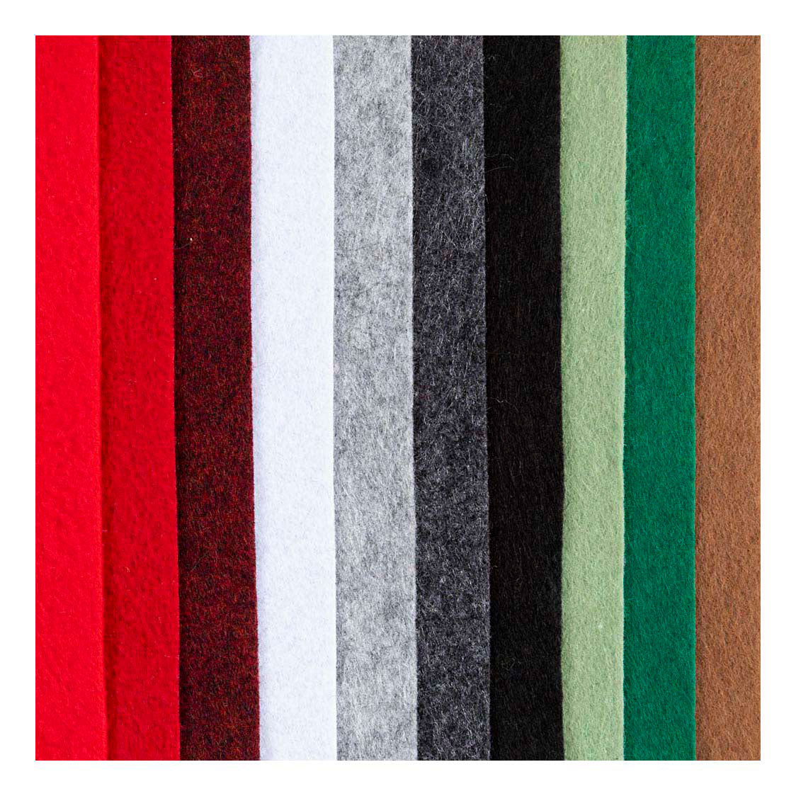 Creativ Company Hobbyfelt A4 Dicke 2 mm Weihnachtsfarben - 10 Stück.