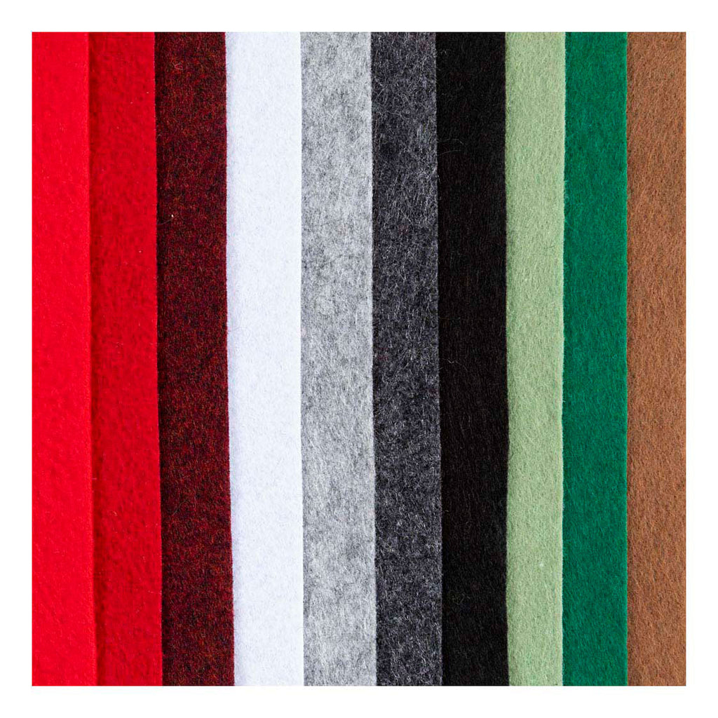 Creativ company hobbyvilt a4 dikte 2mm kerst kleuren - 10st.