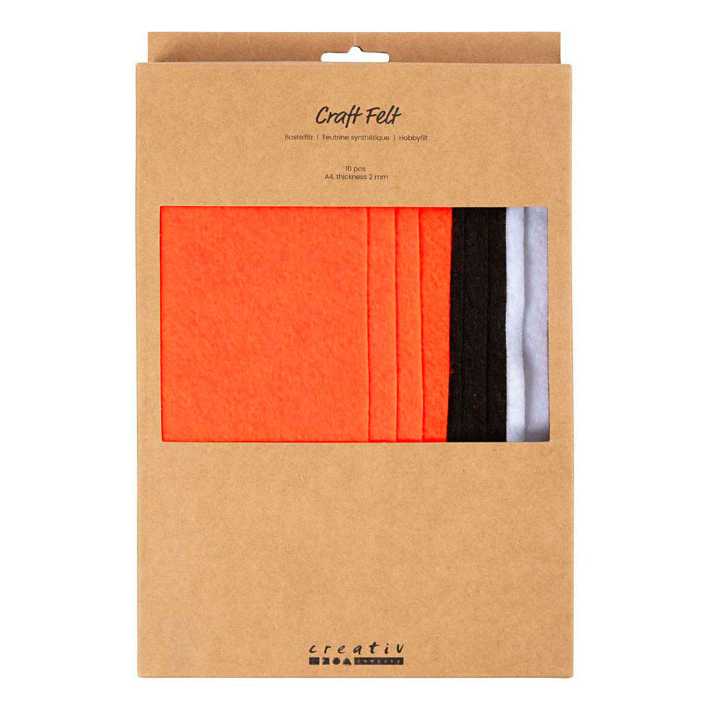 Creativ Company Hobbyfelt A4 Dicke 2 mm Herbstfarben - 10 Stück.