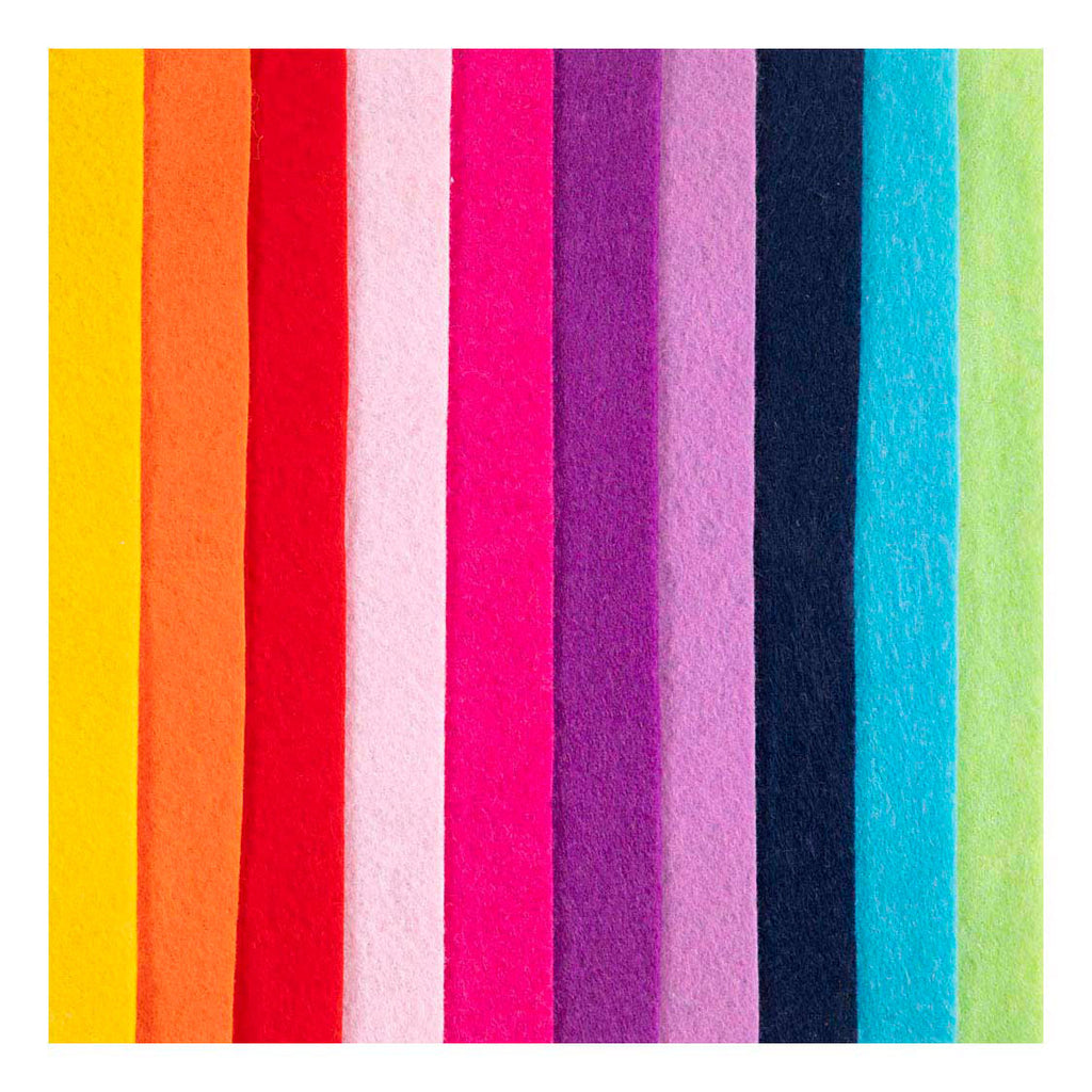 Creativ Company Hobbyfelt A4 Dicke 2 mm bunt - 10 Stück.