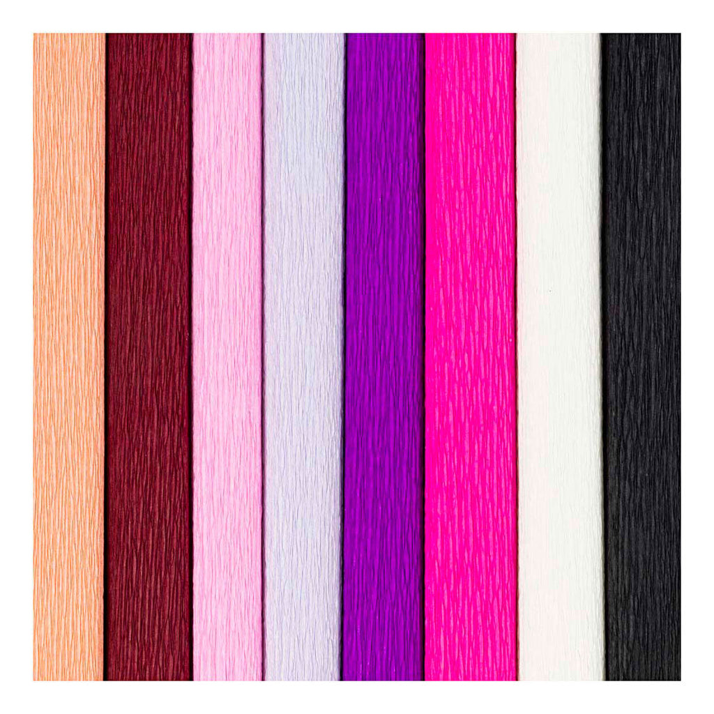 Creativ company crepepapier paars en roze harmonie - 8st.