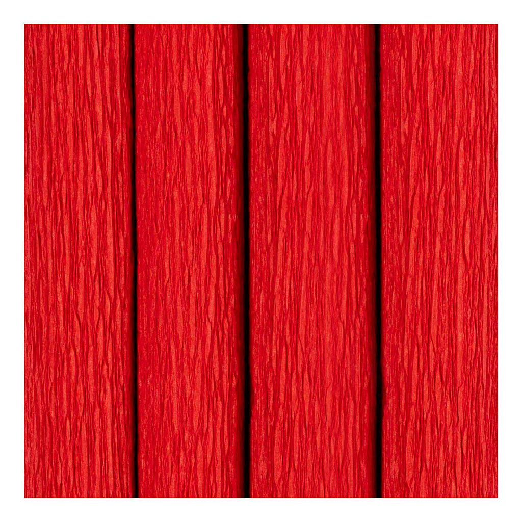 Creativ Company Krepppapier, Blattgröße 25 x 60 cm, Kreppanteil: 180 %, 105 g/m², rot, 4 Blatt pro Karton