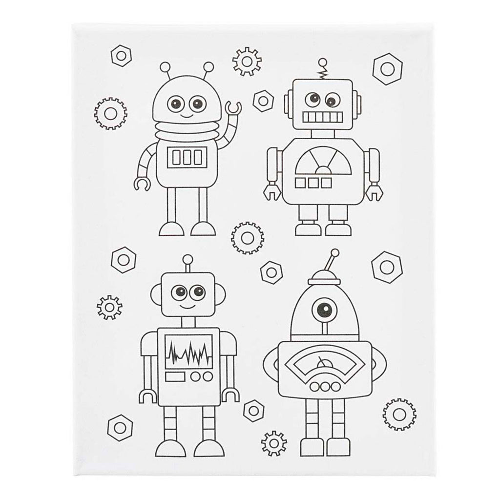 Creativ company schildercanvas met print robots - 24x30cm