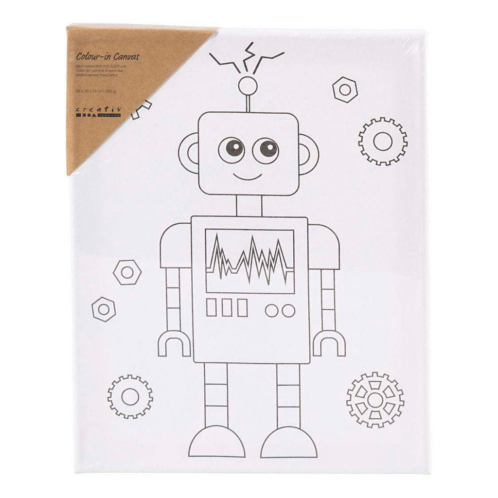 Creativ company schildercanvas met print robot - 24x30cm