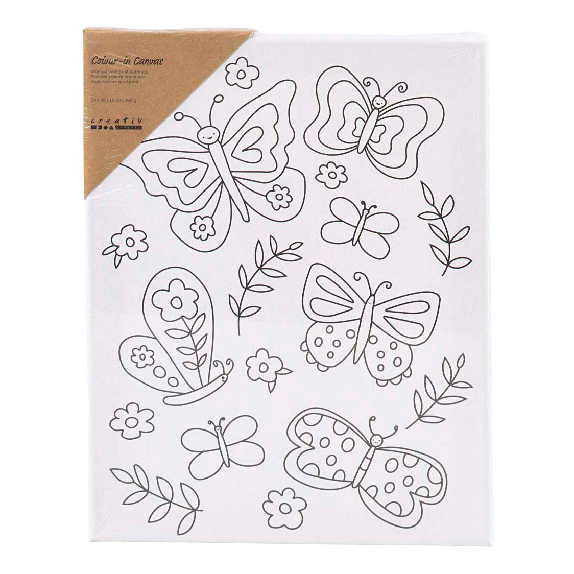 Leinwandbild von Creativ Company mit Schmetterlingsmotiv – 24 x 30 cm