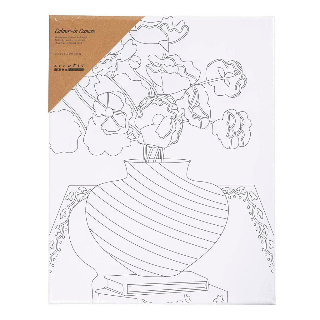 Leinwandbild von Creativ Company mit aufgedrucktem Blumenstrauß in Vase – 24 x 30 cm
