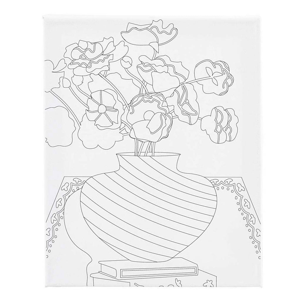 Creativ company schildercanvas met print boeket in vaas - 24x30cm