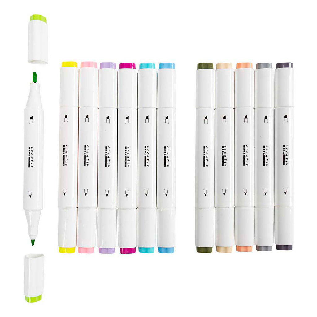 Creativ Company Bleistift, Strichstärke 1+8 mm, Pastellfarben - 12 Stück.