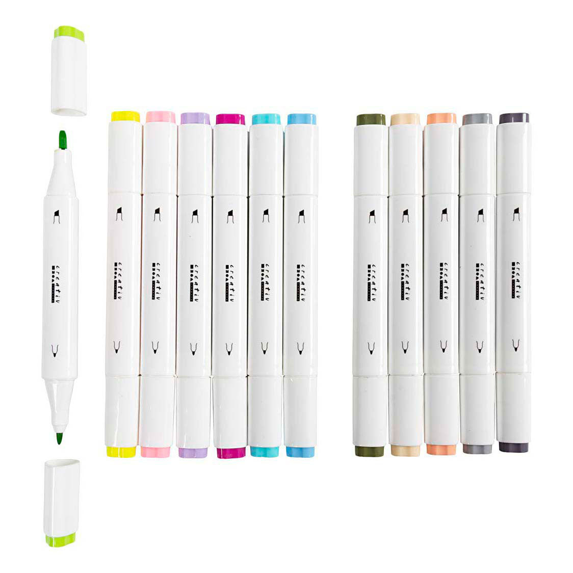 Creativ Company Bleistift, Strichstärke 1+8 mm, Pastellfarben - 12 Stück.