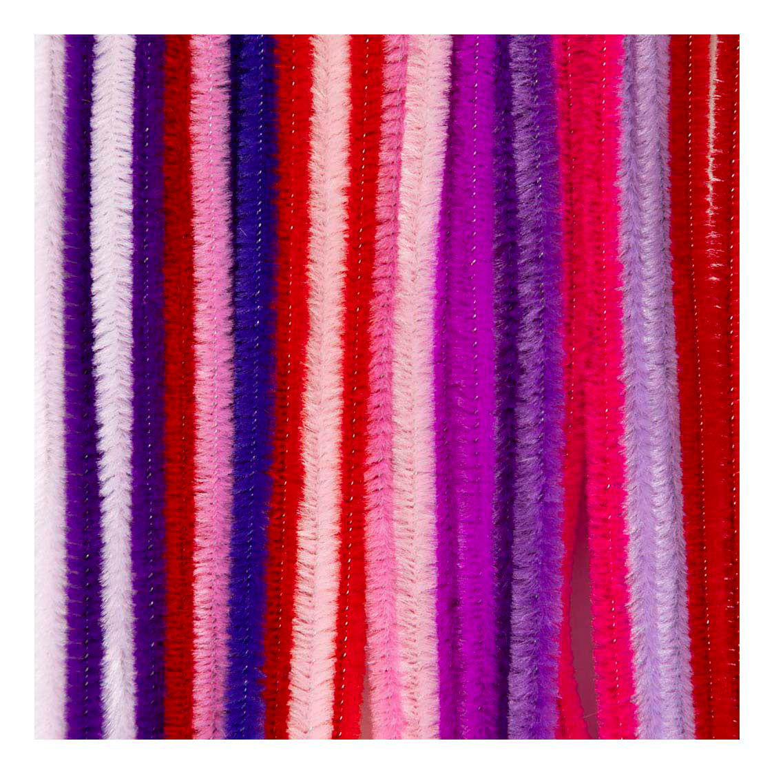 Creativ Company Chenille 6mm x 30cm lila und rosa Harmonie - 25 Stück.