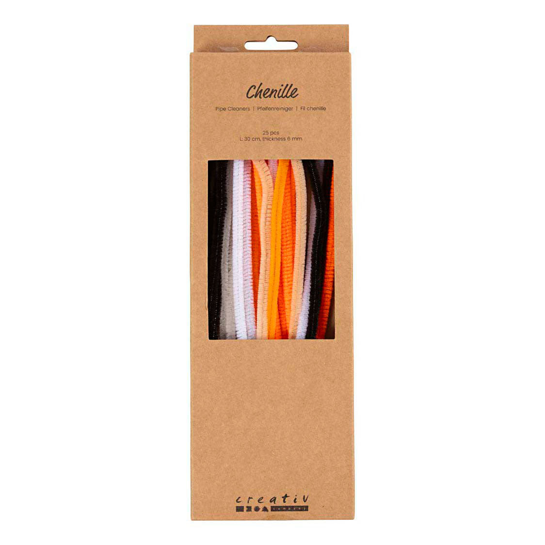 Creativ Company Chenille 6mm x 30cm Halloween-Farben - 25 Stück.