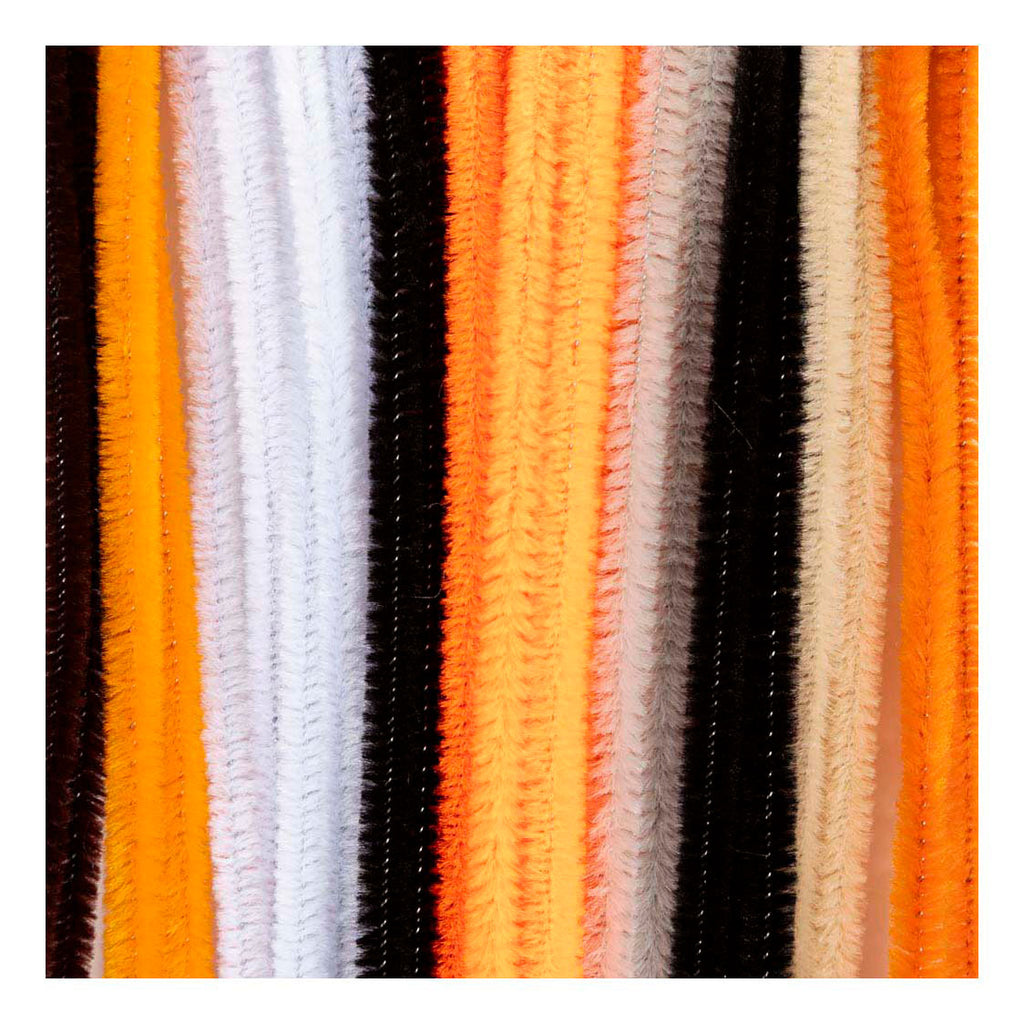 Creativ Company Chenille 6mm x 30cm Halloween-Farben - 25 Stück.
