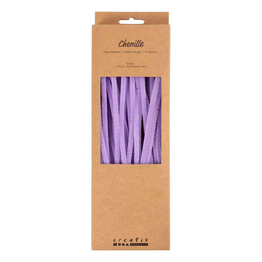 Creativ company chenille 6mm x 30cm paars - 50st.