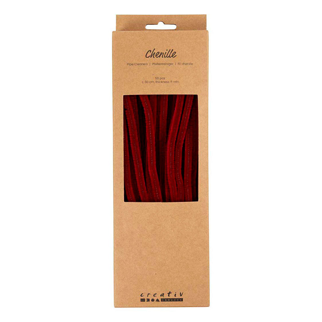 Creativ company chenille 6mm x 30cm donkerrood - 50st.