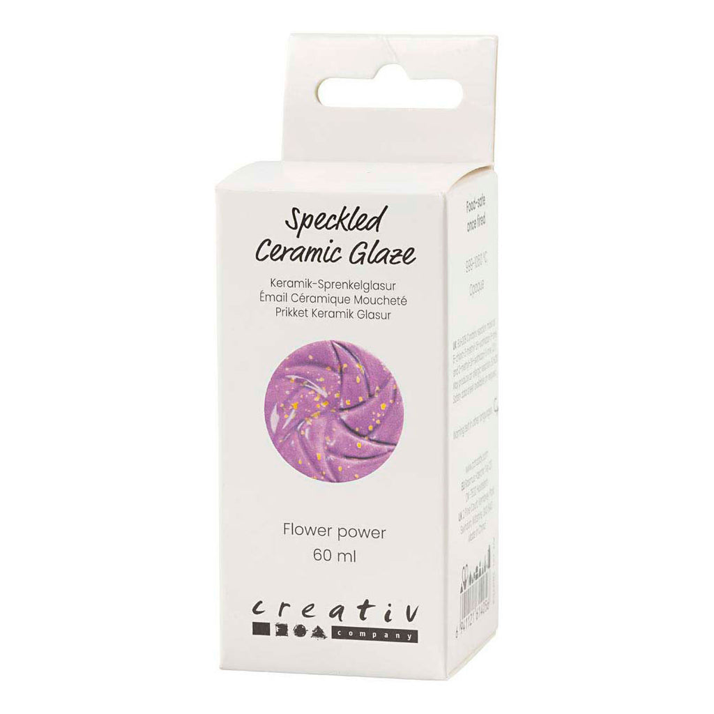 Creativ company gespikkeld keramiek glazuur 999-1060 c dekkend flower power - 60ml
