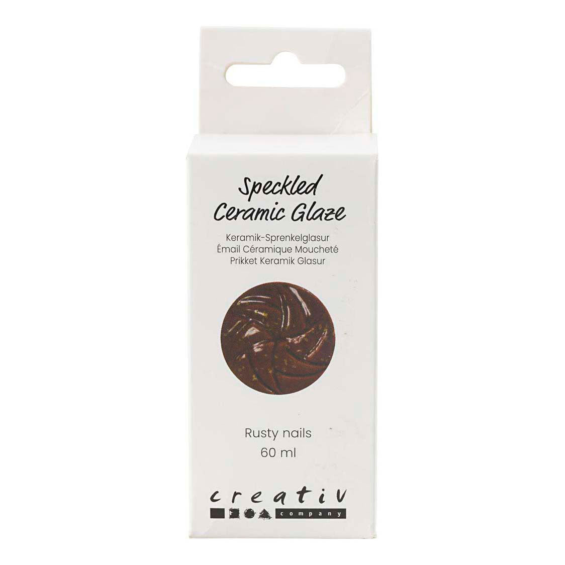 Creativ Company Gesprenkelte Keramikglasur 999-1060 c opak rostfarbener Nagel - 60 ml