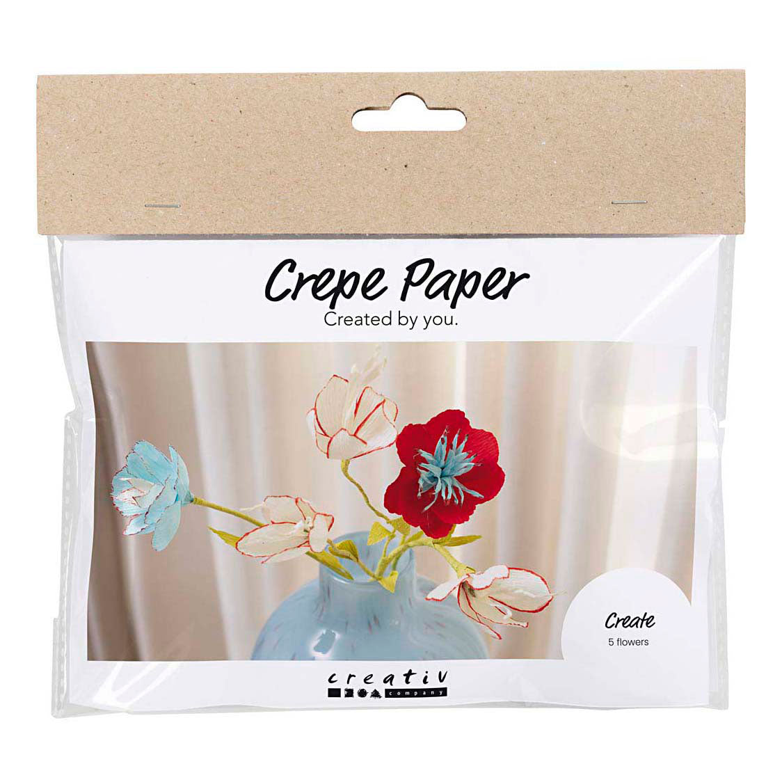 Creativ company mini hobbyset bloemen van crepepapier pastelkleuren
