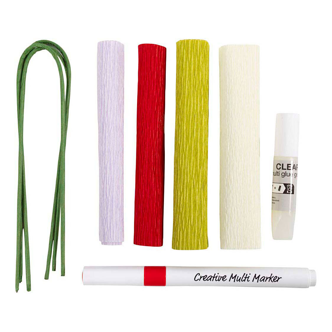 Creativ Company Mini-Hobbyset: Blumen aus Krepppapier in Pastellfarben