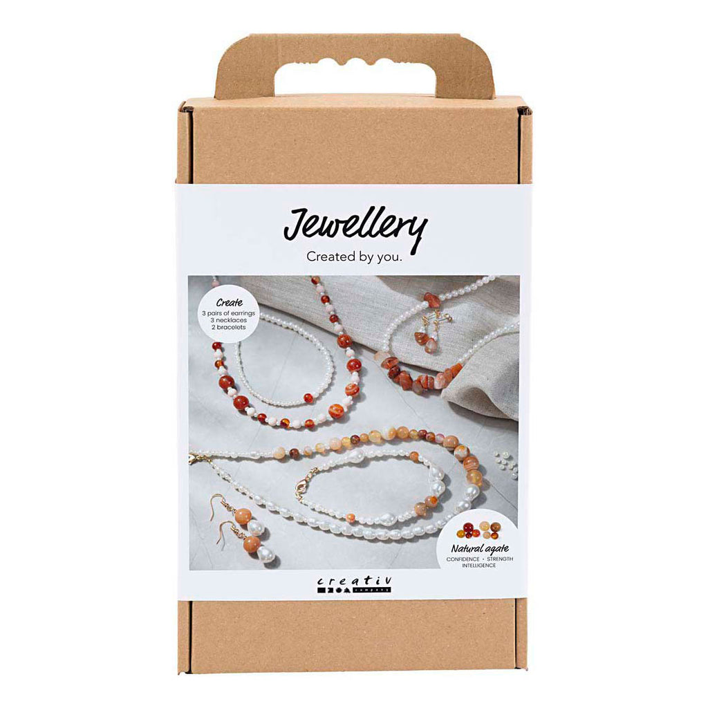Creativ Company Hobbyset Schmuck beige gebranntes Orange weiß Perlmutt