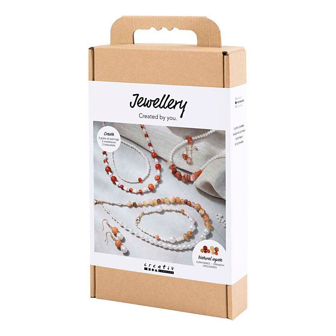 Creativ Company Hobbyset Schmuck beige gebranntes Orange weiß Perlmutt