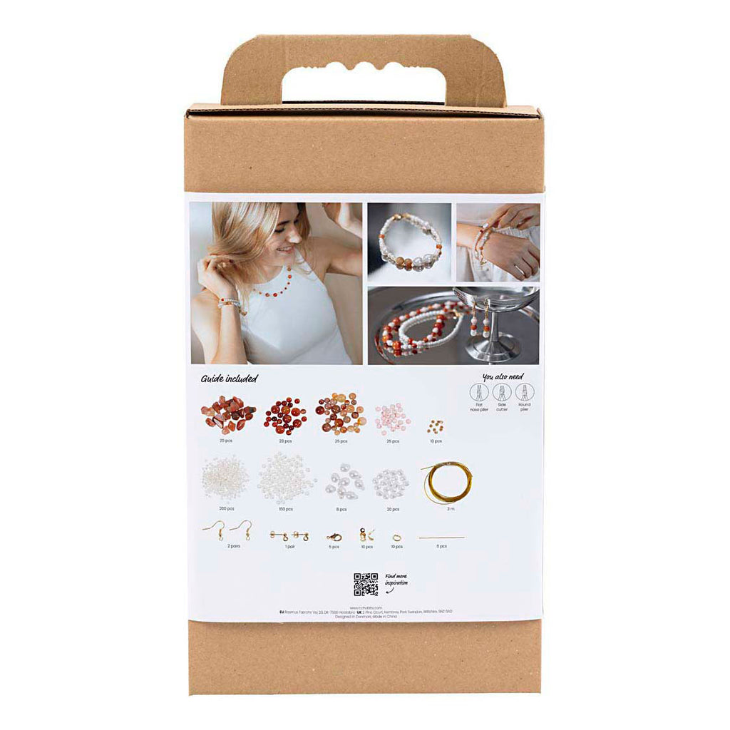 Creativ Company Hobbyset Schmuck beige gebranntes Orange weiß Perlmutt