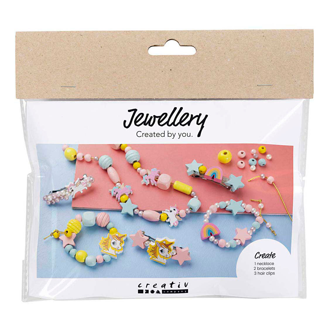 Creativ Company Mini-Hobby-Set Schmuck Halskette Armbänder Ohrringe
