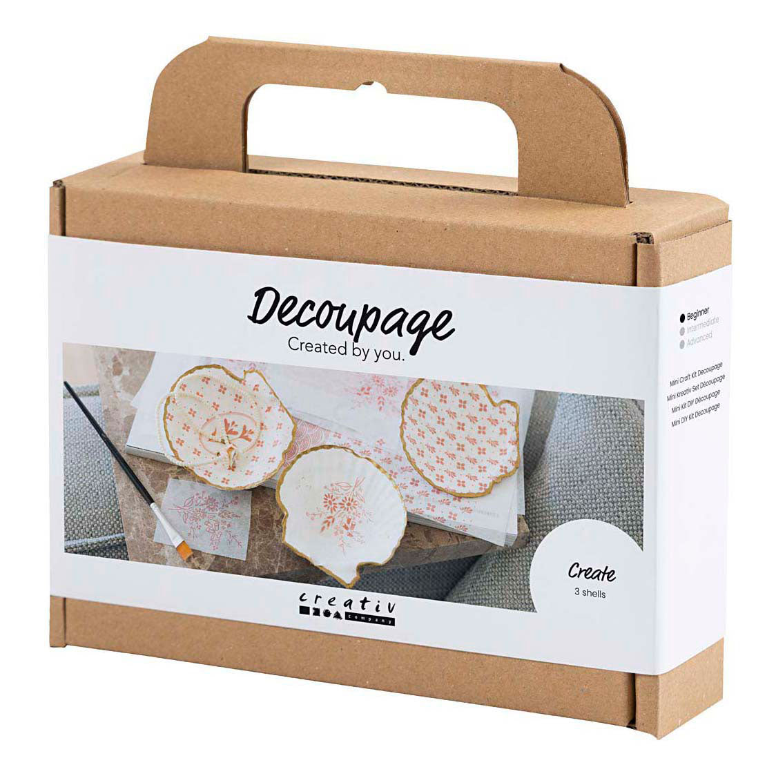 Creativ company mini hobbyset decoupage mosselschelpen lichtroze