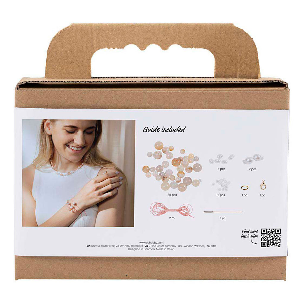 Creativ Company Mini-Hobby-Set Schmuck Halsketten und Armband rosa