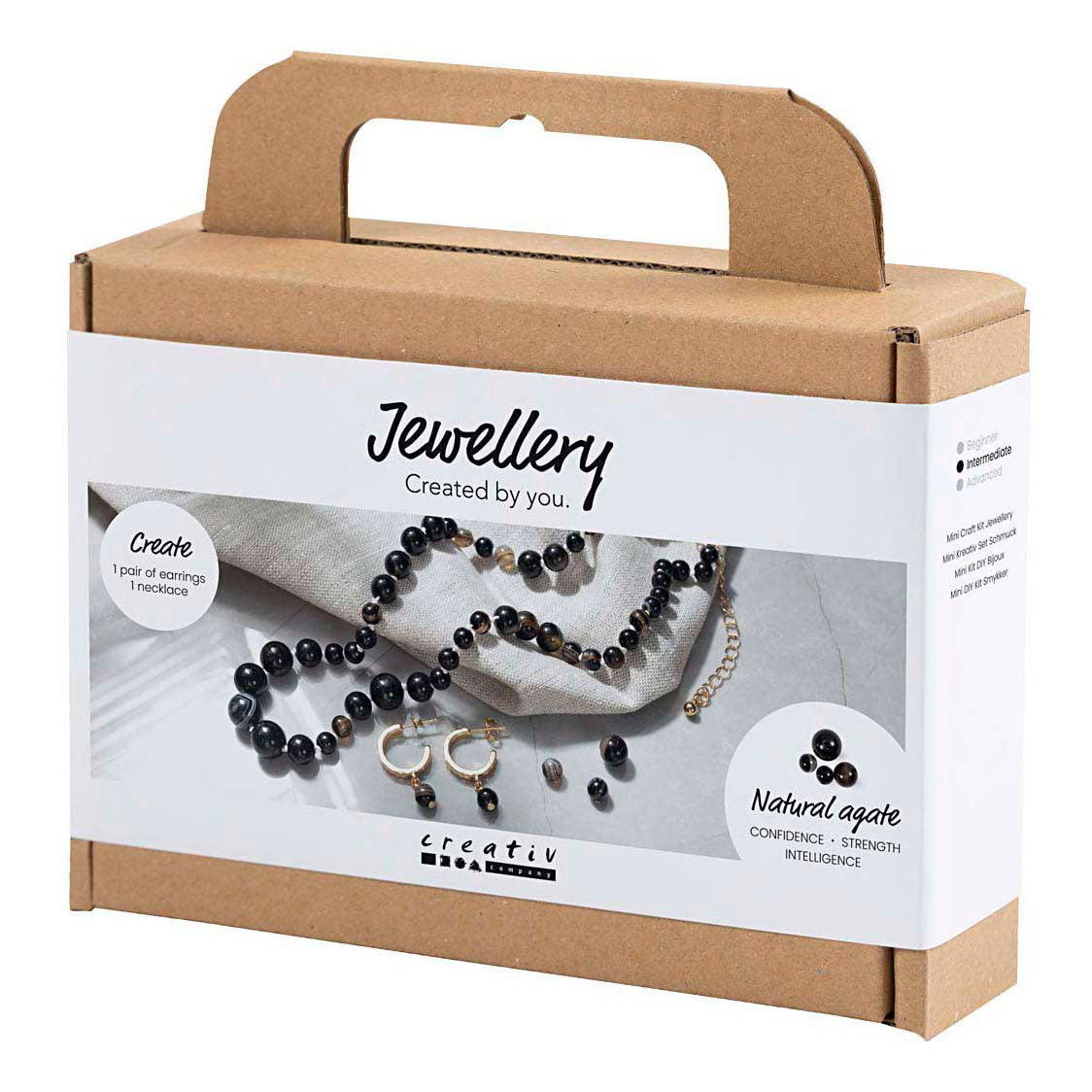 Creativ Company Mini-Hobby-Set Schmuck Halskette und Ohrringe schwarz-weiß