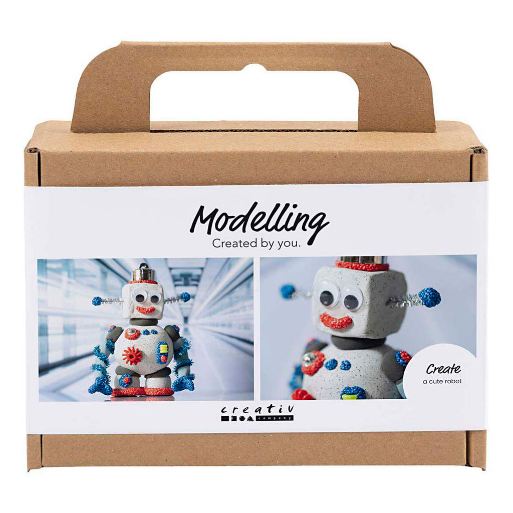 Creativ company mini hobbyset robot boetseren blauw grijs en rood