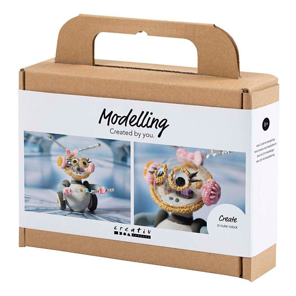 Creativ company http: www.cchobby.nl mini-hobbyset-boetseren-robot-grijs-roze-1-doos