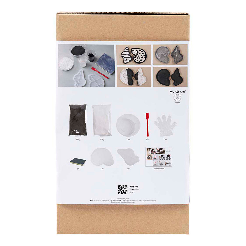 Creativ Company Hobbyset Harzguss Muschelschale schwarz-weiß