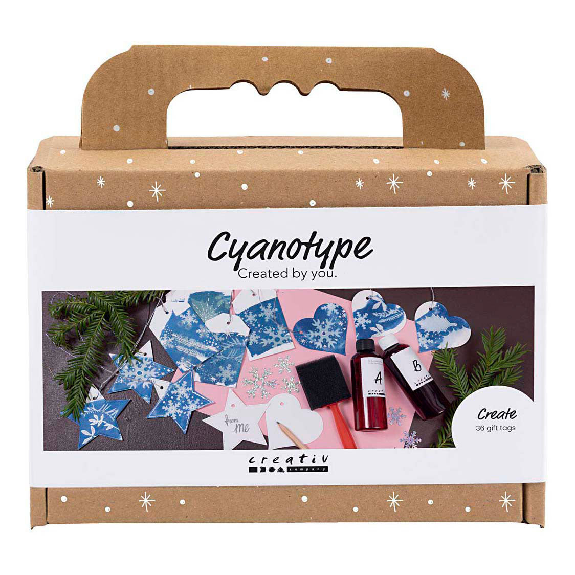Creativ Company Mini-Hobbyset Cyanotypie-Geschenketiketten blau und silber