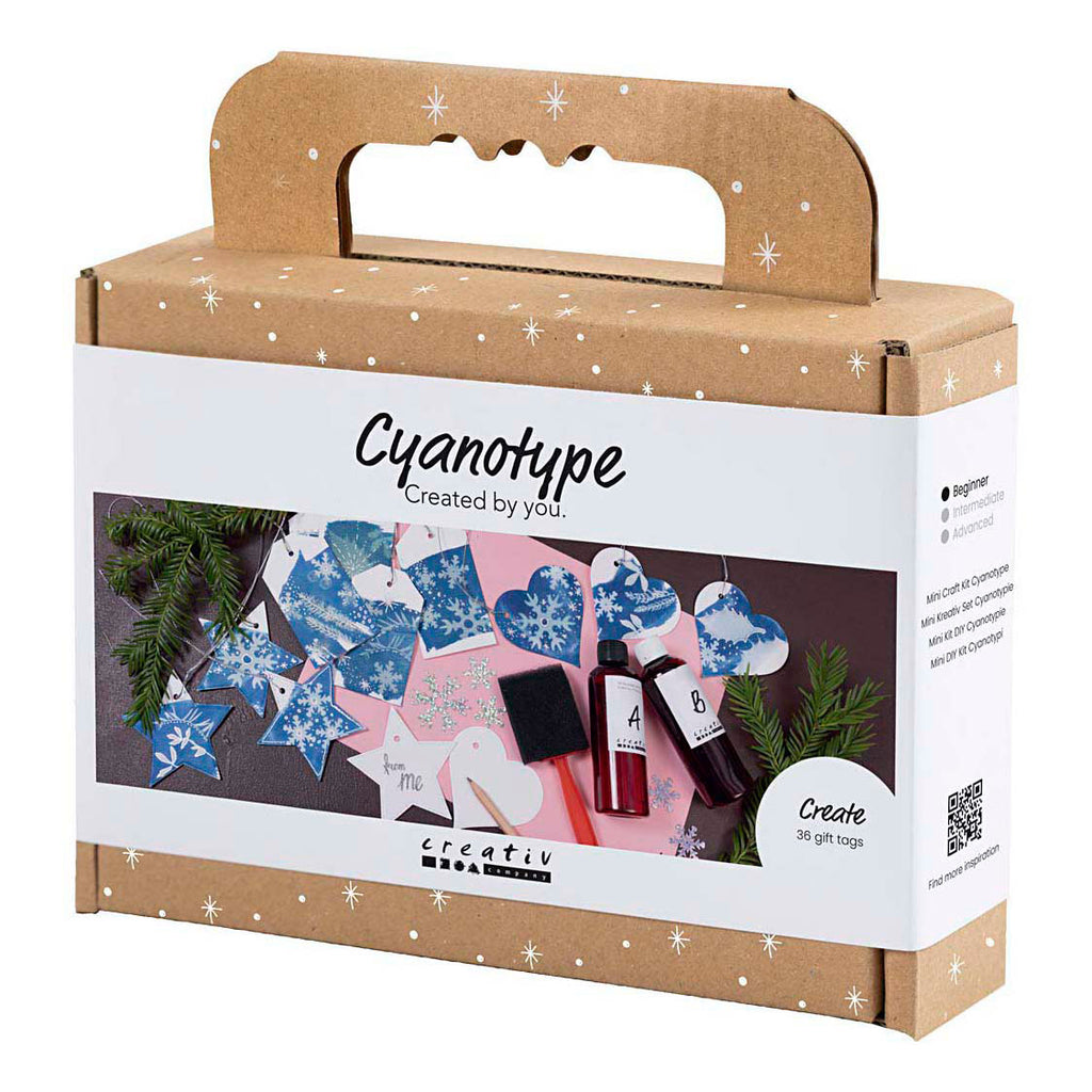 Creativ Company Mini-Hobbyset Cyanotypie-Geschenketiketten blau und silber