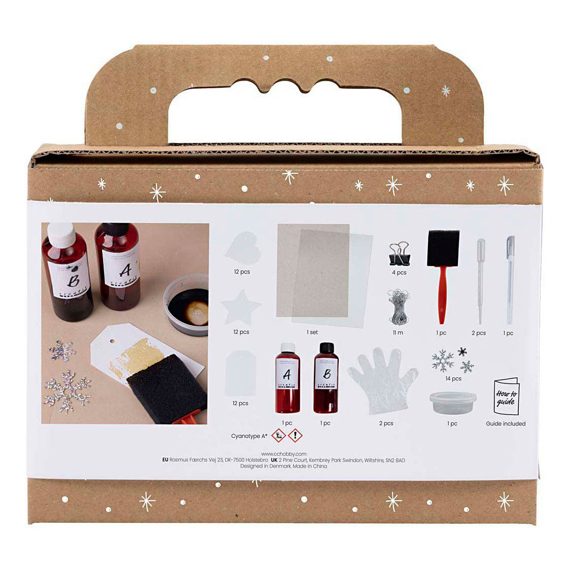 Creativ Company Mini-Hobbyset Cyanotypie-Geschenketiketten blau und silber